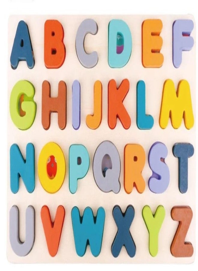 Wudly® Wooden Alphabet Puzzle Board for Kids | A to Z ABC Learning Toy | Montessori Educational Toy for Toddlers | Early Learning Alphabet Recognition Puzzle for Boys & Girls (3+ Years) - Image 1